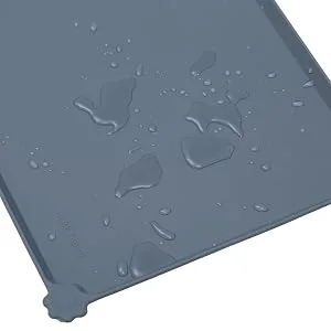 Hoki Found Waterproof Silicone Pet Feeding Mats with High Lips, Multiple Size and Colors for Dogs, Cats & Others 19 x 12 Gray - Non slip