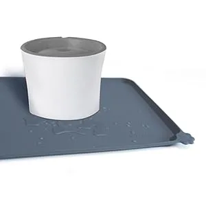 Hoki Found Waterproof Silicone Pet Feeding Mats with High Lips, Multiple Size and Colors for Dogs, Cats & Others 19 x 12 Gray - Very useful