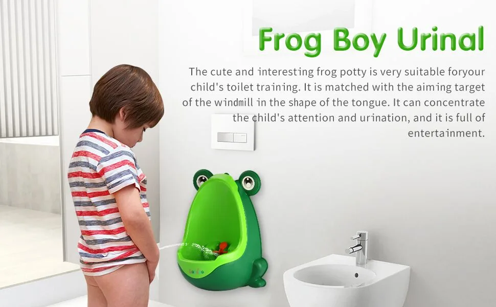Soraco Frog Potty Training Urinal for Toddler Boys Toilet with Aiming Target-Green Blackish Green - FROG