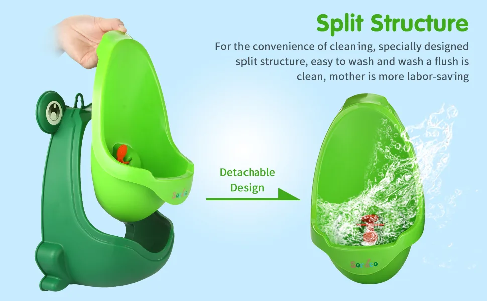 Soraco Frog Potty Training Urinal for Toddler Boys Toilet with Aiming Target-Green Blackish Green - Urinal
