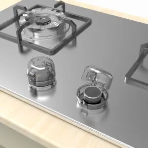 Stove Knob Covers(5 Pack) ACM Adhesive 1.26 in Diameter Inner Ring Child Proof Clear View Safety Gas Knob Covers - stove knob covers