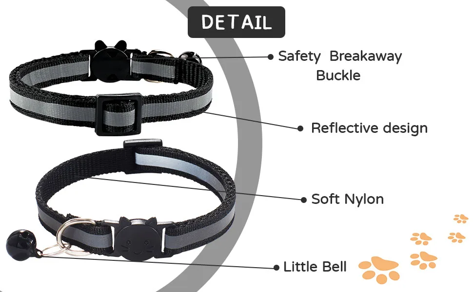 YUIONNAY Breakaway Cat Collars-Puppy Collars for Litter - Kitten Collar with Bell Breakaway Collars Breakaway B - Puppy Collars