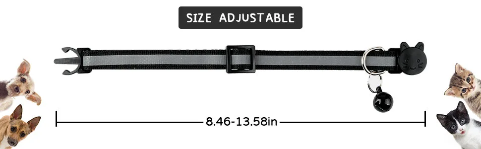 YUIONNAY Breakaway Cat Collars-Puppy Collars for Litter - Kitten Collar with Bell Breakaway Collars Breakaway B - Size
