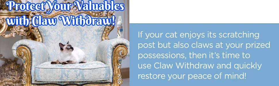 Pet MasterMind Claw Withdraw Cat Scratch Training Spray, Indoor Anti-Scratch Repellent - 4oz - Claw Withdraw cat save possessions quick deterrent stop scratch