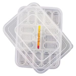 NEWCOMDIGI 16 Grids Reptiles Eggs Incubator Tray, Amphibians Hatchery Box with Thermometer, Reptile Breeding Box, Incubation Box for Hatching Snake, Lizards, Turtle, Gecko Egg - Incubation Box