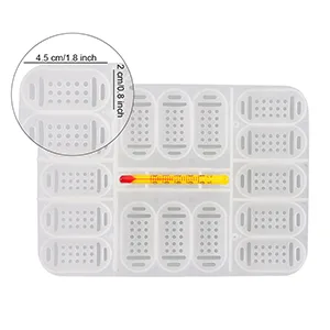 NEWCOMDIGI 16 Grids Reptiles Eggs Incubator Tray, Amphibians Hatchery Box with Thermometer, Reptile Breeding Box, Incubation Box for Hatching Snake, Lizards, Turtle, Gecko Egg - Reptile Breeding Box