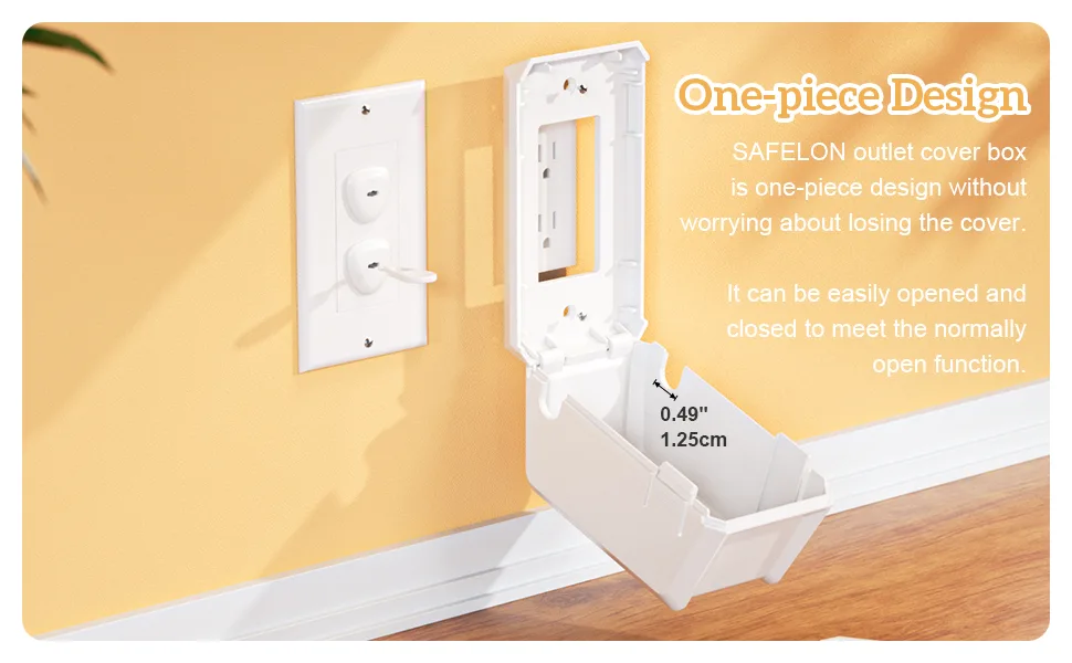 SAFELON (1+12) Pcs Baby Proof Electrical Outlet Box & Outlet Plug Cover for Baby Safety(White) - product information 22