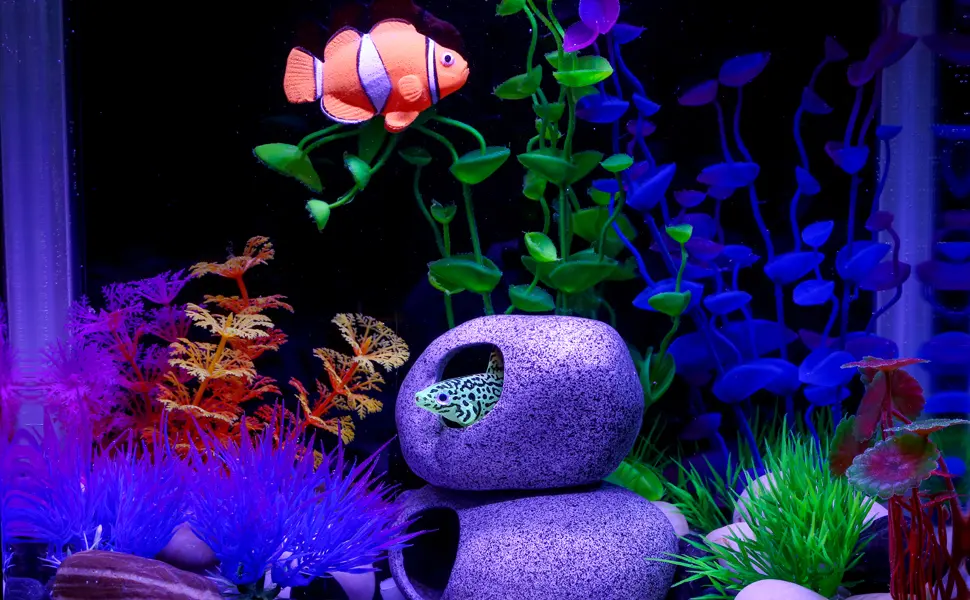 2 Pieces Stackable Aquarium Decoration Rock Caves, Hideaway for Shrimp Cichlid Hiding Breeding Spawning, Professional Hideout Decor for Territorial Fish (Natural) - aquarium decor