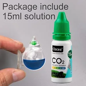 Clscea Aquarium CO2 Drop Checker CO2 Indicator Solution 60ml Tear Drop & 15ml - A201-15