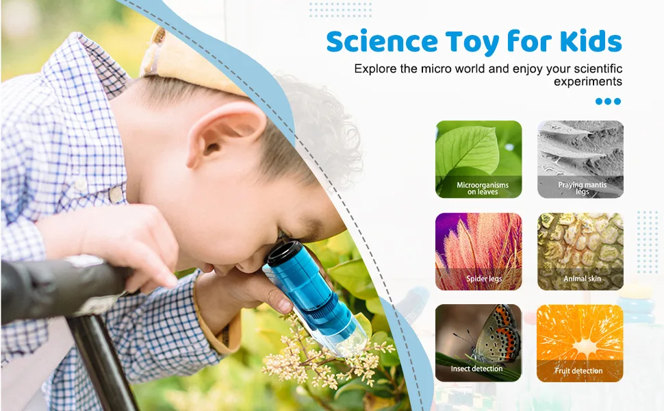 Pocket Microscope for Kids,Portable Handheld Science Educational Toys for Age 4+ Year Old Boys and Girls,50x Zoom,Interactive Learning,Nature Exploration Gift to Students Mini Stemscope with Light Mini Microscope for Kids - pocket microscope trichome microscope handheld microscope portable microscope kids