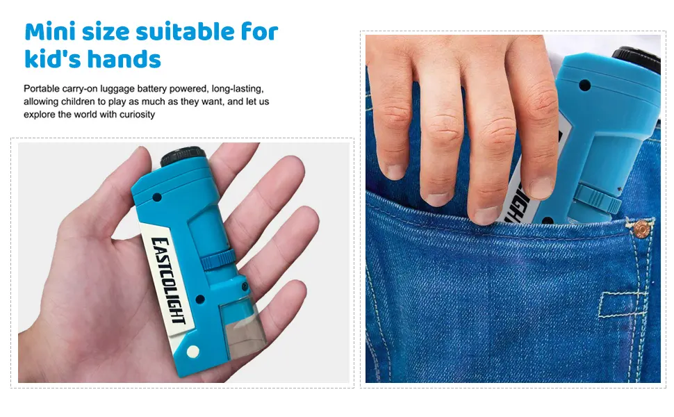 Pocket Microscope for Kids,Portable Handheld Science Educational Toys for Age 4+ Year Old Boys and Girls,50x Zoom,Interactive Learning,Nature Exploration Gift to Students Mini Stemscope with Light Mini Microscope for Kids - pocket microscope trichome microscope handheld microscope portable microscope kids