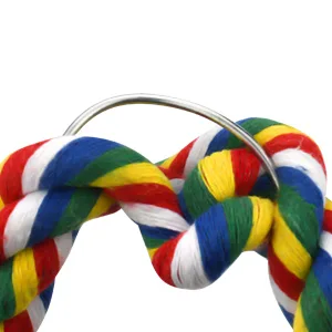 Bird Rope Perch for Parrots, Cockatiels, Parakeets, Budgie Cages Comfy Birds Colorful Rope Perches Toy 41inch metal nut - Parrots rope perch