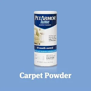 PETARMOR Home Carpet Powder for Fleas and Ticks, Protect Your Home From Fleas and Deodorizes Carpets, 16 Ounce - PetArmor Home Carpet Powder controls fleas and ticks in your carpets and upholstery