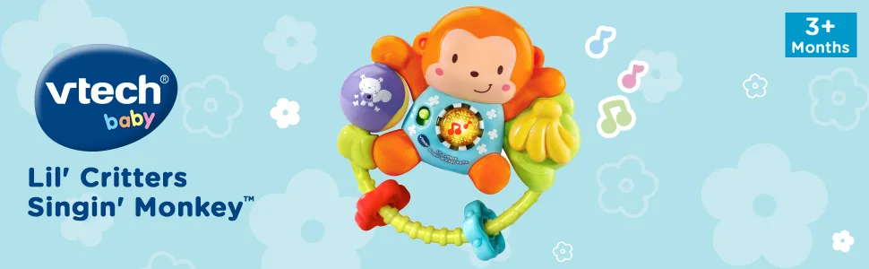 VTech Lil' Critters Singin' Monkey Rattle, Yellow - image