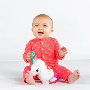 Bright Starts Unicorn Sparkle & Shine Plush Take-Along Stroller or Carrier Toy, Ages 0 Month+ , Pink, 1 Count (Pack of 1) - product information 3