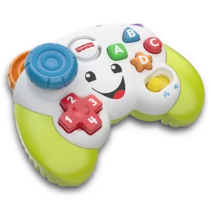 Fisher-Price Pretend Video Game Controller Baby Toy with Music Lights and Learning Songs, Fine Motor Toy Standard - Laugh & Learn
