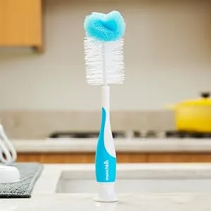 Munchkin Sponge Bottle Brush, Pack of 2, Blue Bottle Brush, Blue - brush