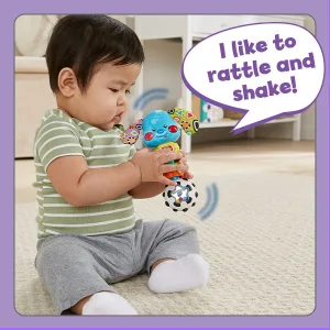 VTech Baby Rattle and Sing Puppy Standard Packaging - Child shaking the rattle
