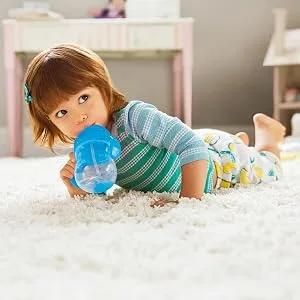 Munchkin Any Angle Click Lock Weighted Straw Trainer Cup, Blue, 7 Oz 1 Count (Pack of 1) Blue - munchkin sippy cup trainer