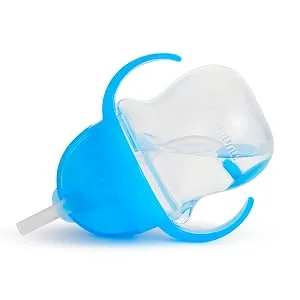 Munchkin Any Angle Click Lock Weighted Straw Trainer Cup, Blue, 7 Oz 1 Count (Pack of 1) Blue - munchkin sippy cup trainer