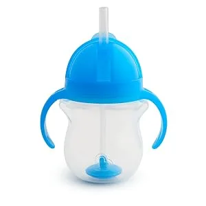 Munchkin Any Angle Click Lock Weighted Straw Trainer Cup, Blue, 7 Oz 1 Count (Pack of 1) Blue - trainer straw cup for kids