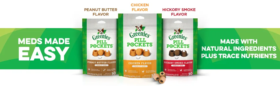 Greenies Pill Pockets Natural Dog Treats, Tablet Size Chicken 3.2 Ounce (Pack of 1) - unspecified