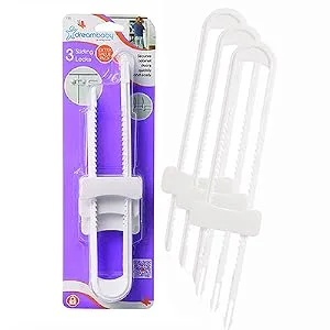 Dreambaby Sliding Locks, 3 Pack White 3 Count (Pack of 1) - sliding cabinet locks, sliding lock, child locks for cupboard, dreambaby locks for cabinets