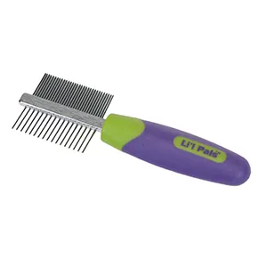LilPals Stainless Steel Shedding Dog Comb (1-Pack), green, XS, Model Number: W6201 - comb