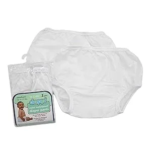Dappi Waterproof 100% Nylon Diaper Pants, White, Medium (2 Count) Medium (Pack of 2) - product information 2