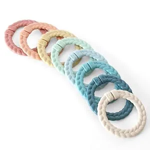 Itzy Ritzy Linking Ring Set Set of 8 Braided, Rainbow-Colored Versatile Linking Rings Attach to Car Seats, Strollers & Activity Gyms Rainbow - itzy ritzy, ritzy rings, linking rings