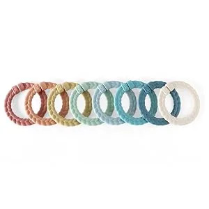 Itzy Ritzy Linking Ring Set Set of 8 Braided, Rainbow-Colored Versatile Linking Rings Attach to Car Seats, Strollers & Activity Gyms Rainbow - itzy ritzy, ritzy rings, linking rings