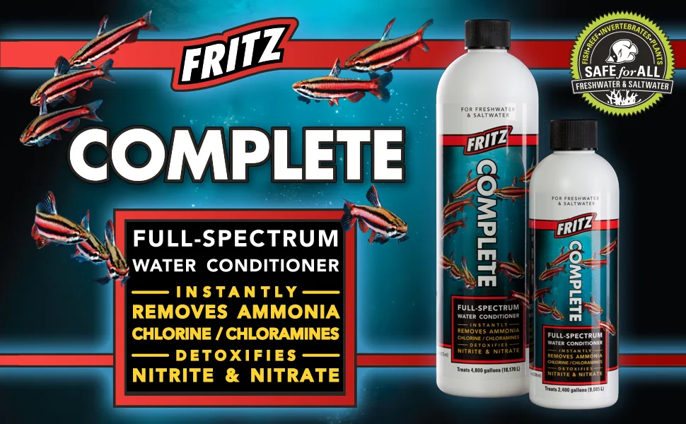 Fritz Aquatics Complete Water Conditioner/Dechlorinator for Fresh & Salt Water Aquariums 16-Ounce - fritz complete water conditioner