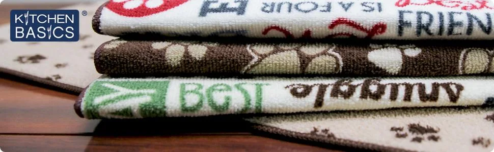 Kitchen Basics Microfiber Pet Bowl Feeding Mat, Anti-Skid and Absorbent Taupe Paws - product information 7