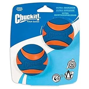 Chuckit! Ultra Squeaker Ball Medium Pack of 2 - Chuckit! Ultra Squeaker Ball Medium 2-Pack
