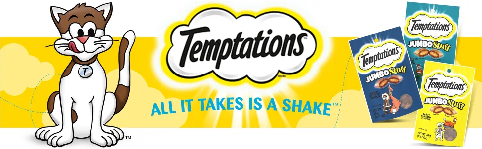 TEMPTATIONS Jumbo Stuff Cat Treats, Tempting Tuna, Multiple Sizes, Large Cat Treats 14 Ounce (Pack of 1) - temptations