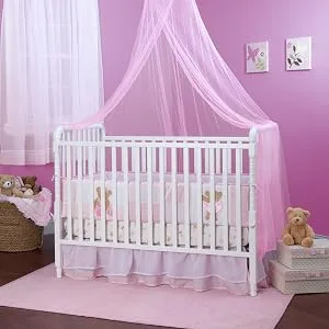 Delta Children Decorative Mesh Canopy, Pink - delta children mesh canopy crib accessory nursery netting bed kids toddler baby