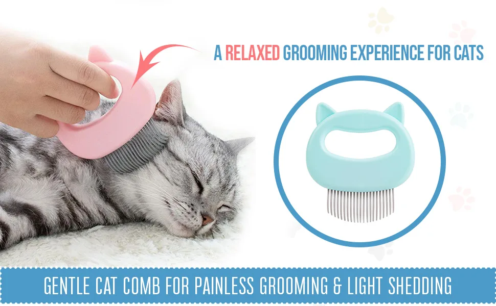 Cat Comb for Massage Blue Sky Blue - cat massage comb for cats leos paw combs deshedding hair brush dematting grooming flea nixo