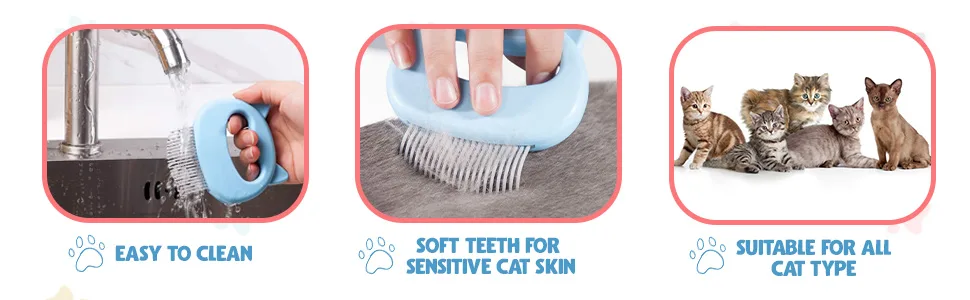 Cat Comb for Massage Blue Sky Blue - cat massage comb for cats leos paw combs deshedding hair brush dematting grooming flea nixo