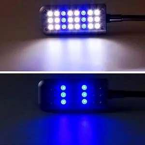 Aquarium Light Clip on Fish Tank Lighting Small Fish Light for Tanks Without Border, White and Blue LEDs White&blue Leds No Timer & Dimmer 1.5w - product information 3