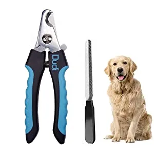 Dudi Dog Nail Clippers and Trimmers- with Quick Safety Guard to Avoid Over-Cutting Toenail- Grooming Razor Sharp Blades & Nail File for Small Medium Large Breeds Black(Large&Medium) - Main image