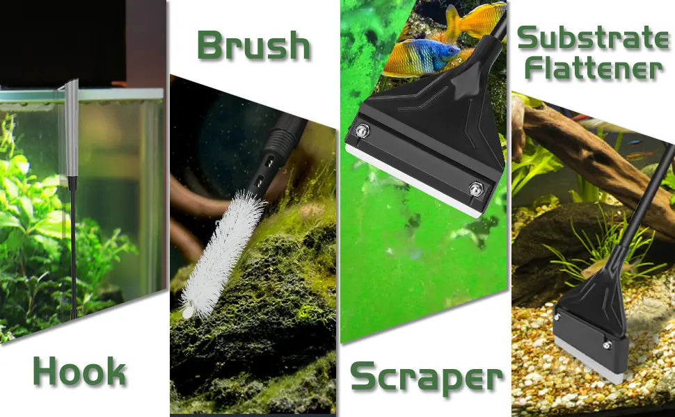 NEPTONION 24.5 Professional Algae Scraper, Aquarium Blade Cleaner with 10 Pcs Replaceable Blades Stubborn Algae, Suitable for Water Tank Size Above 30 Gallons L Black - Parts