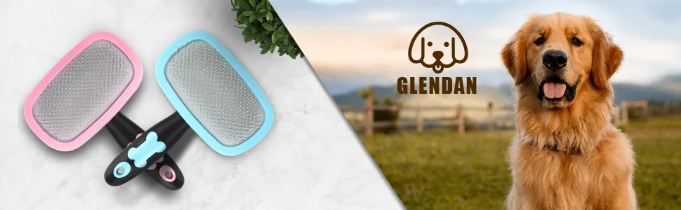 Glendan Dog Brush & Cat Brush- Slicker Pet Grooming Brush- Shedding Grooming Tools Pink-Small - product information 6