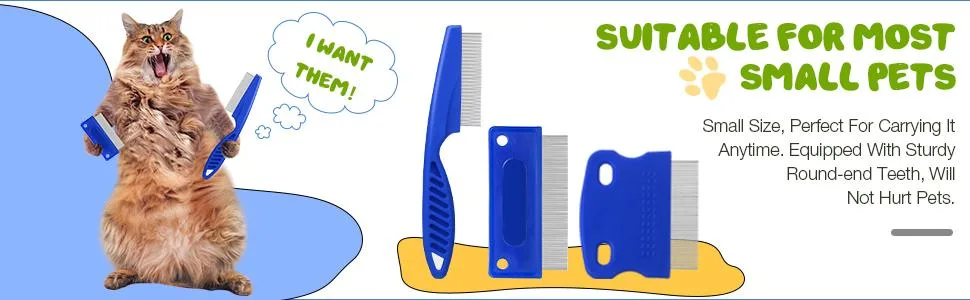 5 Pieces Dog Eye Combs Tear Stain Remover Combs Pet Grooming Comb for Small Dogs Gently Removing Eye Mucus and Crust (Blue, Black) - product information 2