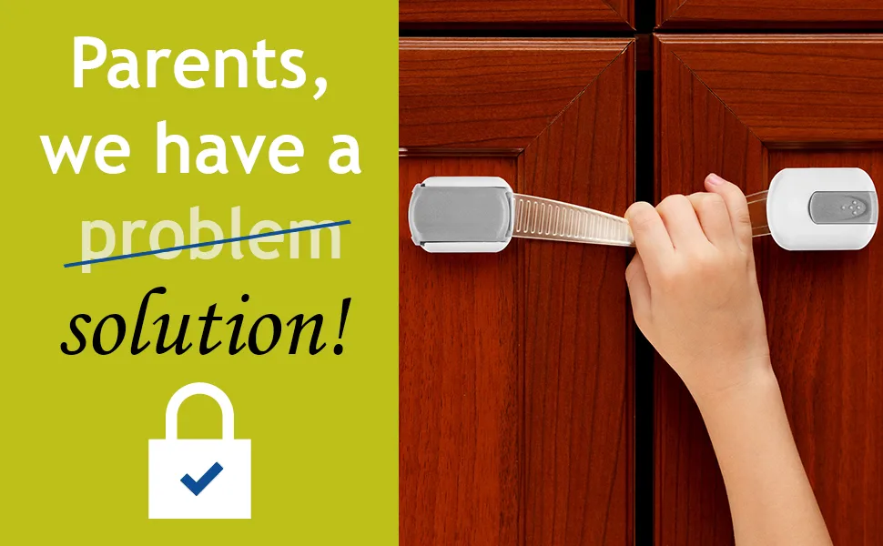 Child Safety Strap Locks to Childproof Cabinets, Drawers, Appliances & More 2022 (4-Pack, White) 4 Count (Pack of 1) White - child safety locks