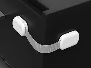SKYLA HOMES Multipurpose Strap Locks For Cabinet & Drawer Child Safety - Adjustable Length - Reinforced 3M Adhesive - Baby Furniture Proofing, Secure Kitchen & Bathroom - Cabinet Safety Locks for kitchen and Home Appliences