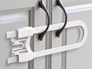 SKYLA HOMES Multipurpose Strap Locks For Cabinet & Drawer Child Safety - Adjustable Length - Reinforced 3M Adhesive - Baby Furniture Proofing, Secure Kitchen & Bathroom - Door lever and handle knob locks for baby proofing child safety