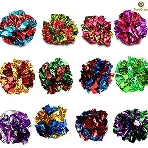 SunGrow 16 Pack Mylar Cat Crinkle Balls, Suitable for Cats, Puppy, Hens, Roosters - product information 2