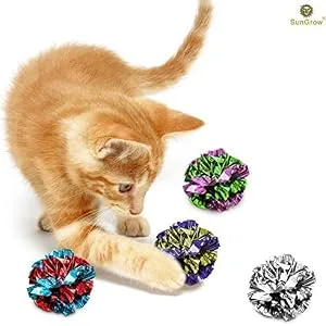SunGrow 16 Pack Mylar Cat Crinkle Balls, Suitable for Cats, Puppy, Hens, Roosters - product information 3
