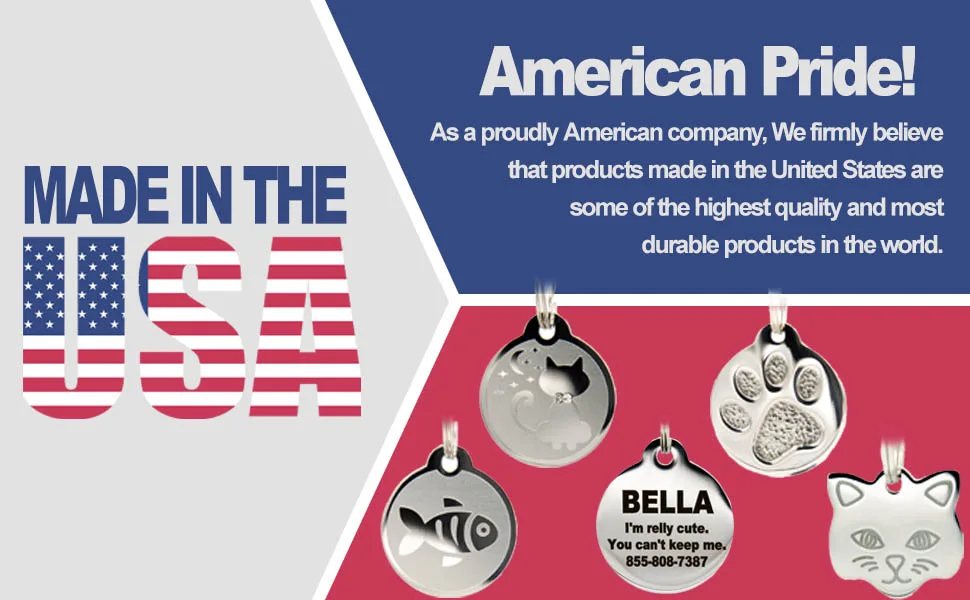 Stainless Steel Cat ID Tags - Engraved Personalized Cat Tags Includes up to 4 Lines of Text for Cat Round Moon - Cat tag