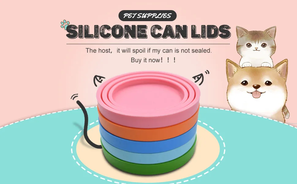 DYBEN Pet Can Covers/Universal BPA Free & Dishwasher Safe/Silicone Pet Food Can Lid Covers 5 pack - product information 1